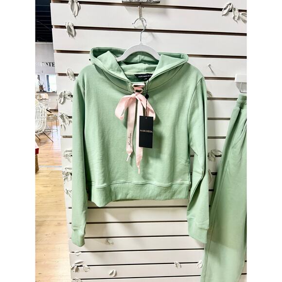 NWT Marchesa Active Remy Long Sleeve Hoodie & Jogger Pants Set Sage Women Size M - Picture 4 of 15